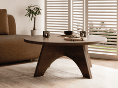 shumee Okrogla klubska mizica BELL Ø68 cm Čokoladni hrast