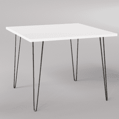 shumee LASNA Miza 90 x 90 cm za kuhinjo, dnevno sobo, jedilnico Bela