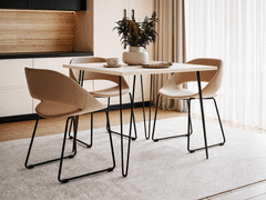 shumee LASNA Miza 90 x 90 cm za kuhinjo, dnevno sobo, jedilnico Bela