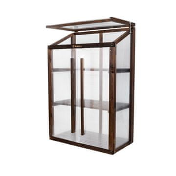 shumee Greenspot Mini rastlinjak za balkon in teraso 80 x 42 x 120 cm - Balkonski rastlinjak za prezimovanje zelišč, rož, sadik - Originalna barva Temni palisander