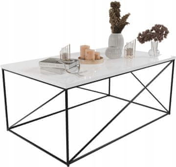 shumee Žična miza 6K100 Črna bela sijaj