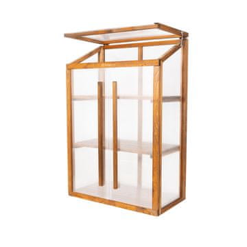 shumee Greenspot Mini rastlinjak za balkon in teraso 80 x 42 x 120 cm - Balkonski rastlinjak za prezimovanje zelišč, rož, sadik - Originalna barva palisander
