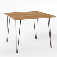 shumee Miza HAIRPIN 90 x 90 cm za kuhinjo, dnevno sobo, jedilnico, Craft Oak