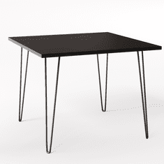 shumee LASNA Miza 90 x 90 cm za kuhinjo, dnevno sobo, jedilnico Črna