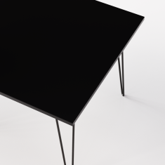 shumee LASNA Miza 90 x 90 cm za kuhinjo, dnevno sobo, jedilnico Črna