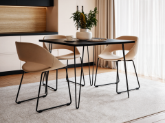 shumee LASNA Miza 90 x 90 cm za kuhinjo, dnevno sobo, jedilnico Črna