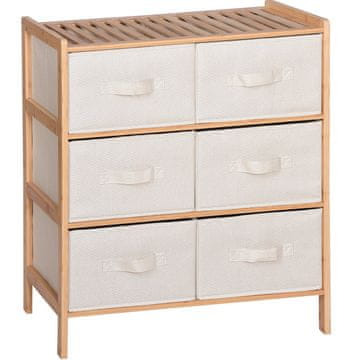 shumee Bambusova kopalniška omarica s predali, komoda za dnevno sobo, 66x35x79 SRB32 Begryf