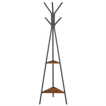 shumee Temno rjav stoječi obešalnik za oblačila za predsobo BEGRYF 49x49x179