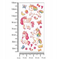 shumee Otroške nalepke Barviti samorogi 75x150cm