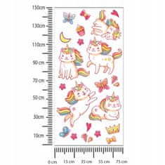 shumee Otroške nalepke Barviti samorogi 75x150cm