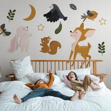 shumee Otroške nalepke Gozdne živali 125x250cm