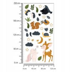 shumee Otroške nalepke Gozdne živali 125x250cm