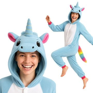 shumee Kigurumi pižama Onesie kostum azurnega samoroga, velikost S: 145-155 cm