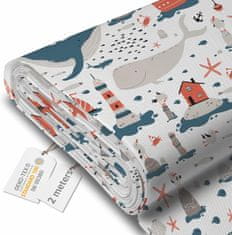 Nikcorp Vodoodporno oblazinjeno platno 160x200 cm z motivom morja, Oxford tkanina 600D za zunanjo in notranjo uporabo