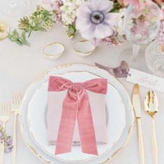 Nikcorp Žametni dekorativni trak roza 4 cm x 9 m za pentlje, darila in dekoracijo