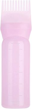 Nikcorp Steklenička z aplikatorjem in glavnikom za nanašanje barve, olja ali balzama na lase in lasišče, 160 ml, roza barve