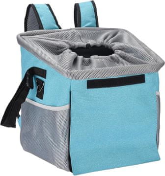 Nikcorp Transportna torba za psa in mačko za na krmilo kolesa | Zložljiva kolesarska košara z blazino in varnostnim povodcem