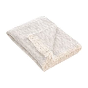 TIMMLUX Pregrinjalo ali odeja iz recikliranega bombaža 230 x 260cm svetlo sivo