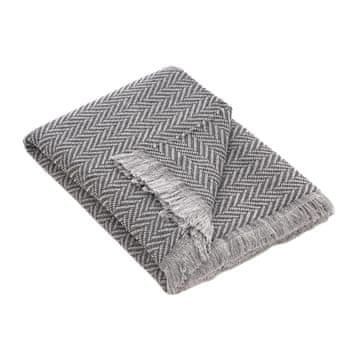 TIMMLUX Pregrinjalo ali odeja iz recikliranega bombaža 230 x 260cm temno sivo