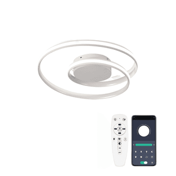 Nikcorp Moderna LED stropna svetilka 28W 46cm zatemnilna z daljincem in aplikacijo | Nastavljiva barva svetlobe bela okrogla