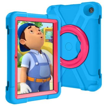 Nikcorp Oklepni ovitek za Samsung Galaxy Tab A 10.1 (2016) T580 | 360° vrtljivo stojalo in ročaj | moder