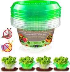 Nikcorp Zaščitna obroba proti polžem, komplet 12 kosov, mehanska bariera za rastline, material PET, zelena in prozorna barva