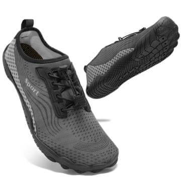 Nikcorp Uniseks vodni čevlji za plažo in vodo sivi 35 | Zaščita pred morskimi ježki in kamni | Nedrseč podplat za oprijem