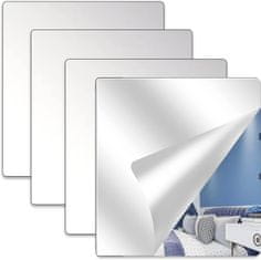 Nikcorp Akrilne stenske nalepke z zrcalnim učinkom 4 kosi 20x20 cm, samolepilne dekorativne ploščice za steno, ogledalo