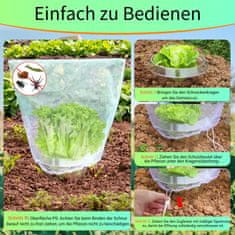 Nikcorp Komplet 12 ovratnikov in 12 mrež za zaščito rastlin pred polži, žuželkami in zmrzaljo | Zaščita za vrt in zelenjavo