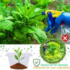 Nikcorp Komplet 12 ovratnikov in 12 mrež za zaščito rastlin pred polži, žuželkami in zmrzaljo | Zaščita za vrt in zelenjavo