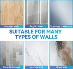 Nikcorp Nastavljivo držalo za tuš ročko 360° samolepilno, kromirano, brez vrtanja, univerzalno, nosilnost do 5 kg