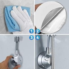 Nikcorp Nastavljivo držalo za tuš ročko 360° samolepilno, kromirano, brez vrtanja, univerzalno, nosilnost do 5 kg