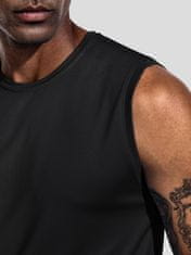 Nikcorp Moške majice brez rokavov 3 kosi, 4XL, športni tank top za fitnes, tek, zračen material, črne