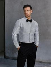 Nikcorp Moška elegantna srajca z dolgimi rokavi in metuljčkom, formalna, siva, regular fit, velikost XL, za poroko in poslovne priložnosti