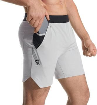 Nikcorp Moške lahke športne kratke hlače za fitnes in tek z dvema žepoma | Svetlo sive | Velikost M | Zračen material