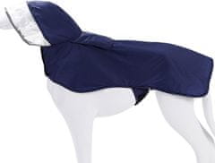 Nikcorp Vodoodporen dežni plašč za psa s kapuco in odsevnimi elementi | Velikost S | Modra pasja pelerina za dež