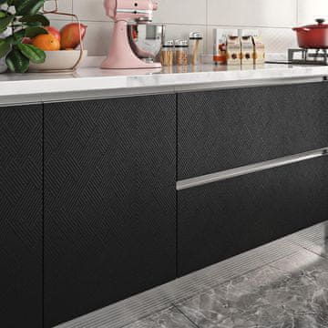 Nikcorp Samolepilna tapeta za pohištvo in stene 40x200 cm, vodoodporna folija z modernim črnim geometrijskim vzorcem