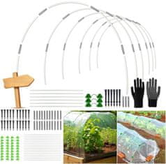 Nikcorp Komplet 30 lokov za vrtni tunel ali rastlinjak iz steklenih vlaken z dodatki za montažo in zaščito rastlin