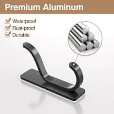 Nikcorp Samolepilni stenski kavlji črni, 4 kosi, nerjaveče jeklo, nosilnost 6 kg, za kopalnico, kuhinjo, brez vrtanja