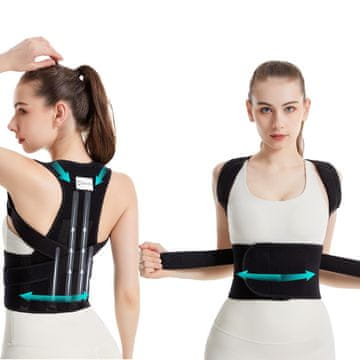 Nikcorp Korektor drže za ravno hrbtenico in podporo hrbtu, unisex, zračen in nastavljiv pas za pravilno držo, velikost M