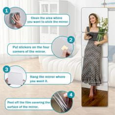 Nikcorp Akrilne stenske nalepke z zrcalnim učinkom 4 kosi 20x20 cm, samolepilne dekorativne ploščice za steno, ogledalo