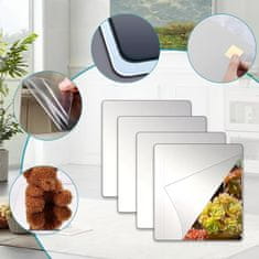 Nikcorp Akrilne stenske nalepke z zrcalnim učinkom 4 kosi 20x20 cm, samolepilne dekorativne ploščice za steno, ogledalo