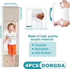 Nikcorp Akrilne stenske nalepke z zrcalnim učinkom 4 kosi 20x20 cm, samolepilne dekorativne ploščice za steno, ogledalo