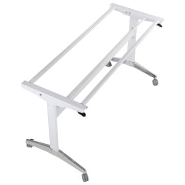 STEMA Okvir nagibne mize NY-A383. Dimenzije 135x58x72 cm. Okvir ima 4 kolesa, vključno z 2 z zavorami. Prašno lakirano v beli barvi.