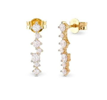 Guess Pozlačeni viseči uhani Jardin JSBE04490JWYGT/U