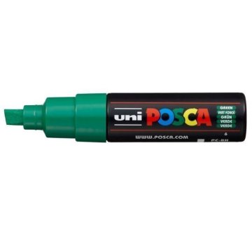 Uni-ball Posca akrilni marker PC-8K, 8 mm, zelen (s široko, rezano konico)