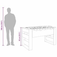 Vidaxl Namizni nogomet Beton Siva 146,5 x 74 x 85 cm Konstruiran les