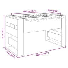 Vidaxl Namizni nogomet Obrtni Hrast 146,5 x 74 x 85 cm Konstruiran les