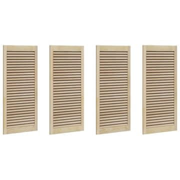 Vidaxl Vrata omare 4 pcs Naravna 110 x 2 x 49,5 cm Masivno borovo les