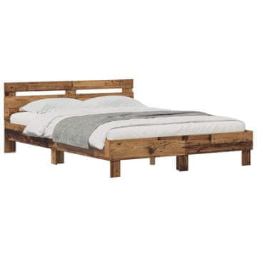 Vidaxl Konstrukcija postelje Star les 120 x 200 cm Konstruiran les
